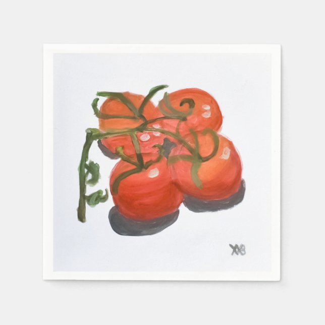 Serviette En Papier Tomates rouges sur la vigne (Devant)
