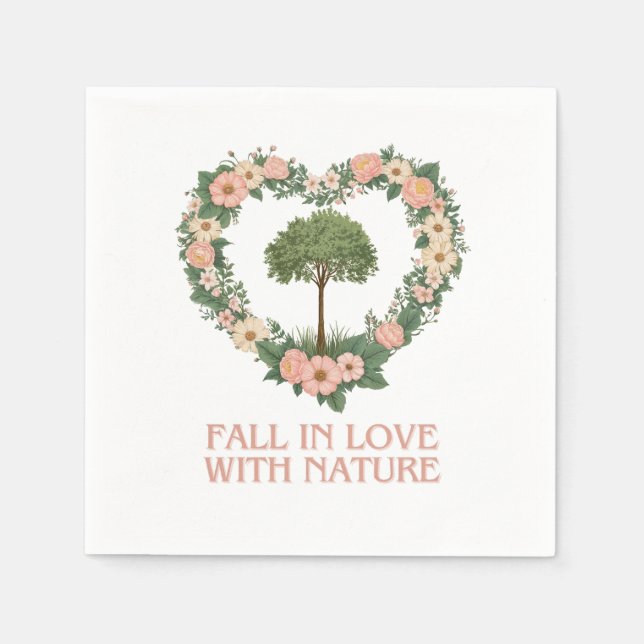 Serviette En Papier Tomber amoureux de la nature (Devant)