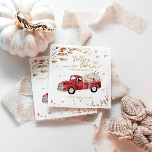 Serviette En Papier Tomber amoureux Rouge camion vintage Baby Shower
