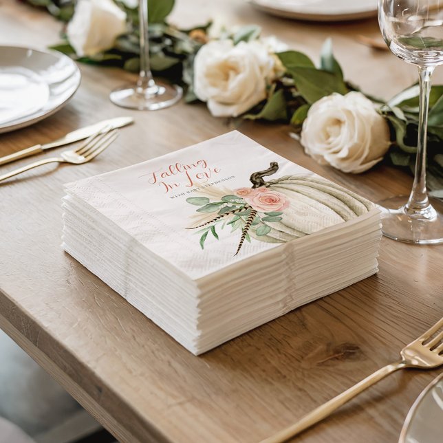 Serviette En Papier Tomber Dans L'Amour Avec Bébé Aquarelle Citrouille (Créateur téléchargé)