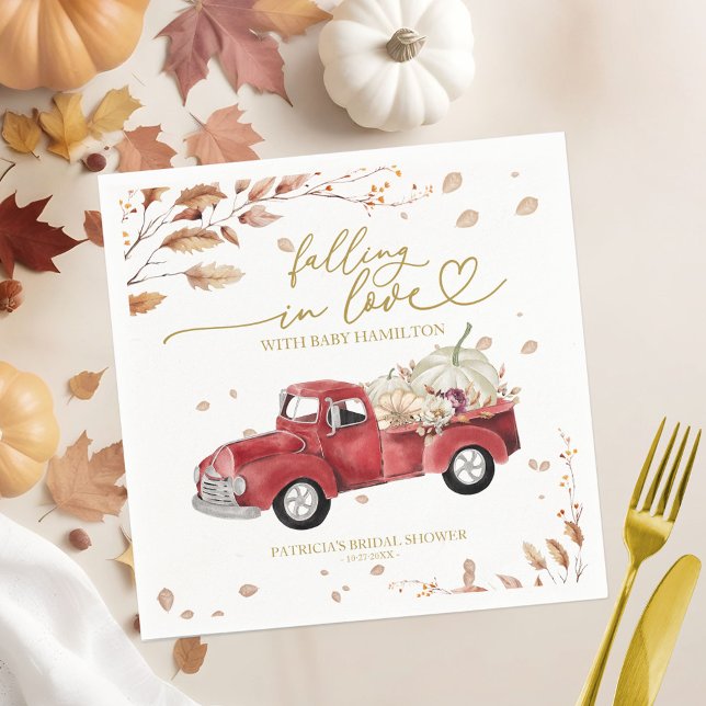 Serviette En Papier Tomber dans l'amour Baby shower d'automne (Créateur téléchargé)
