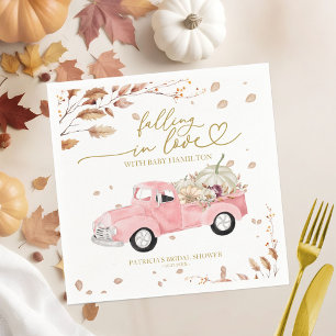 Serviette En Papier Tomber dans l'amour fille Baby shower d'automne