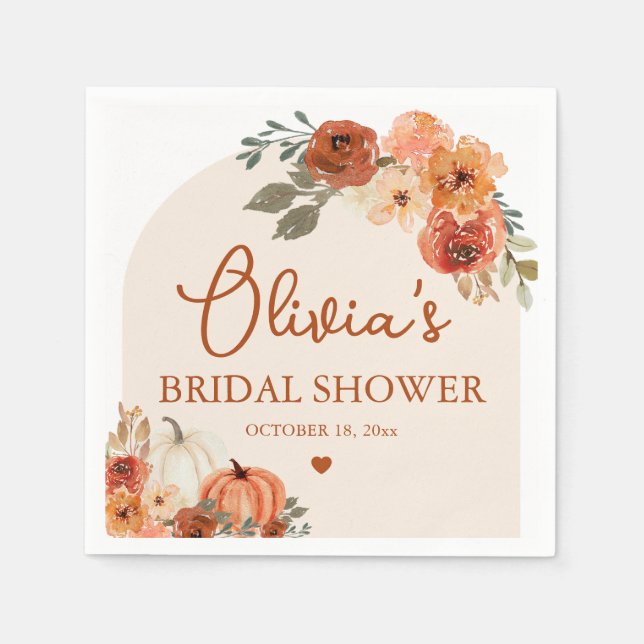 Serviette En Papier Tombez amoureux Boho Citrouille Terracotta Shower  (Devant)