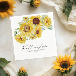 Serviette En Papier Tombez amoureux Fête de mariage thème Tournesol