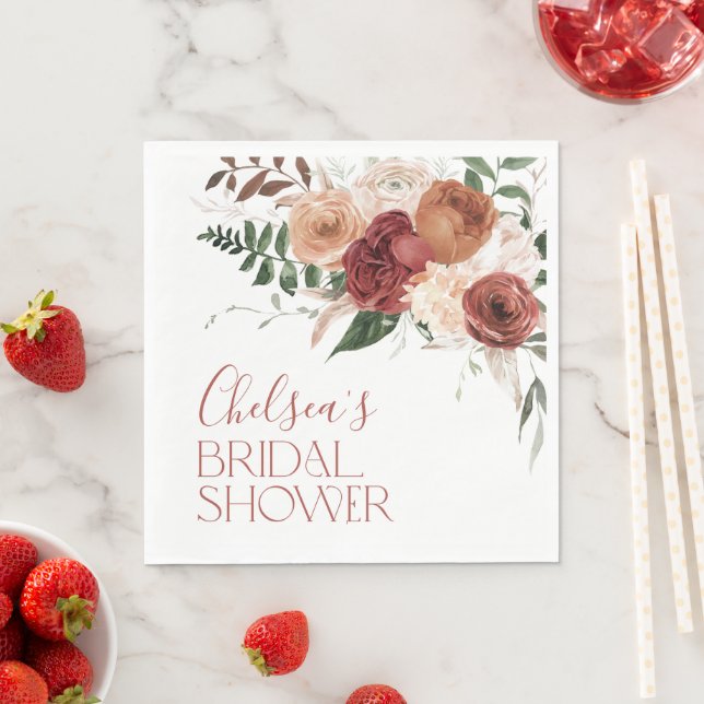 Serviette En Papier Tombez amoureux Fleurs Mariage (En situation)