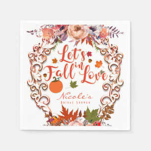 Serviette En Papier Tombons dans l'amour Automne Floral Mariage