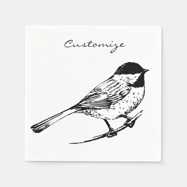 Serviette En Papier Tonnerre de chickadee à calotte noire (Devant)