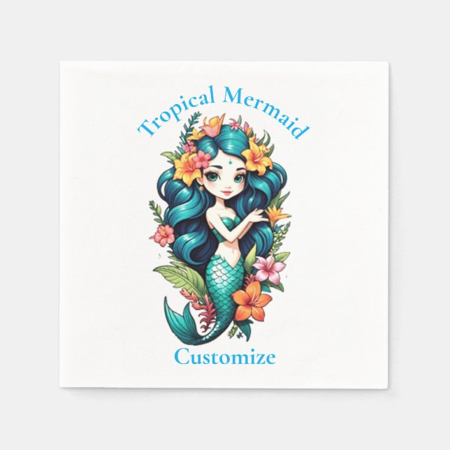 Serviette En Papier Tonnerre de sirène tropicale (Devant)
