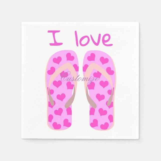 Serviette En Papier Tonnerre rose-tongs Thunder_Cove (Devant)