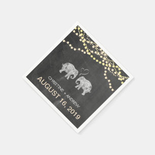 Serviette En Papier TONNES D'AMOUR-Eléphant Chaîne de lumières Personn