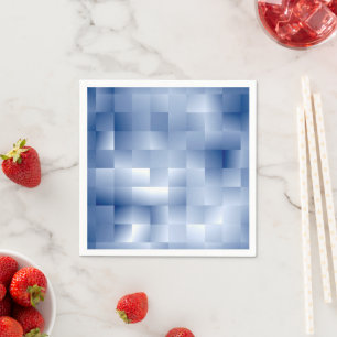 Serviette En Papier Tons bleus rêveurs dans un motif carré