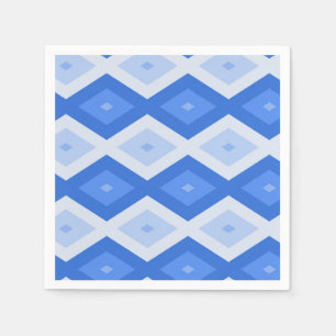 Serviette En Papier Tons de motif de diamant bleu