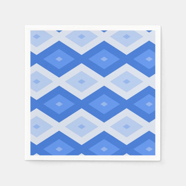 Serviette En Papier Tons de motif de diamant bleu (Devant)
