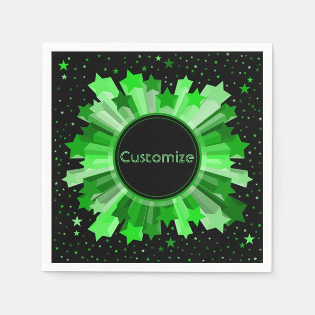 Serviette En Papier Tons De Serviettes Green Starburst Party (Devant)