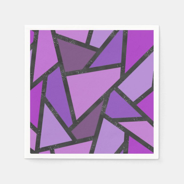 Serviette En Papier Tons de vitrail violet motif (Devant)