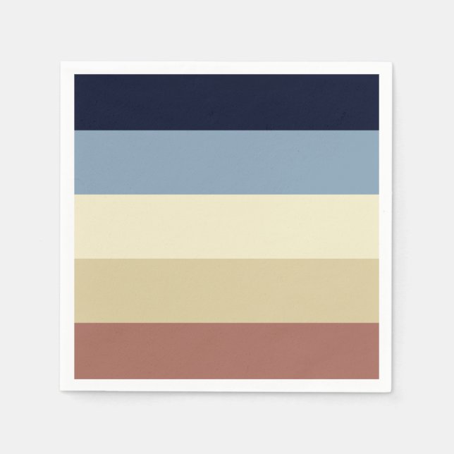 Serviette En Papier Tons et bleus de la Terre (Devant)