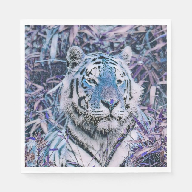 Serviette En Papier Toony Tiger bleu (Devant)