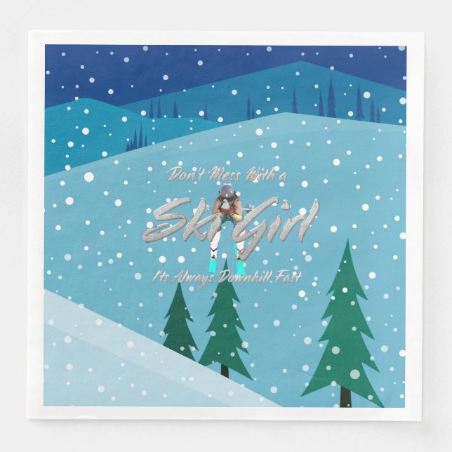 Serviette En Papier TOP Don't Mess With Ski Girl (Devant)