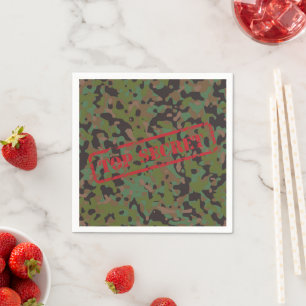 Serviette En Papier Top Secret GI Camouflage Party Cocktails Napkins