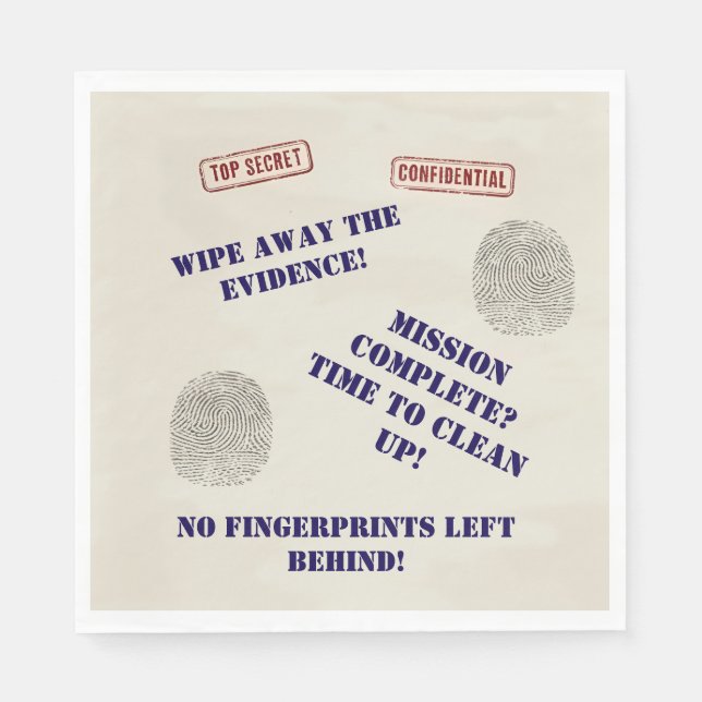 Serviette En Papier Top Secret Spy Mission Kids Party (Devant)