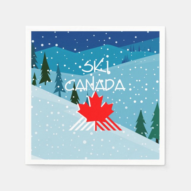 Serviette En Papier TOP Ski Canada (Devant)