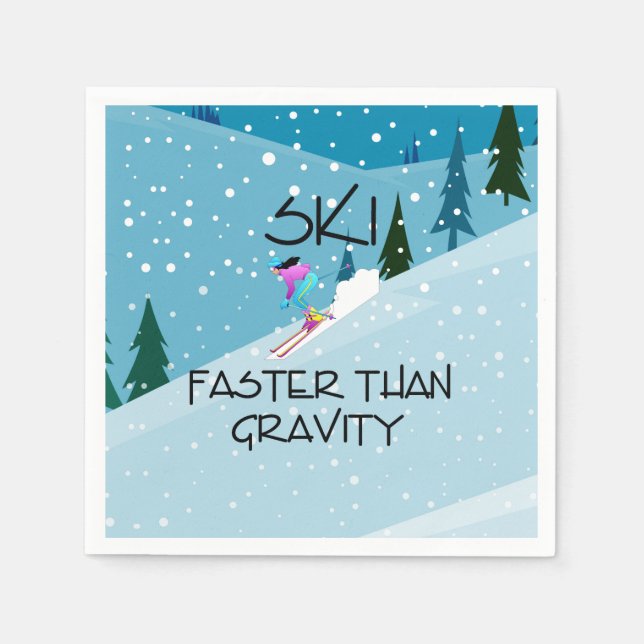 Serviette En Papier TOP Ski plus rapide (Devant)