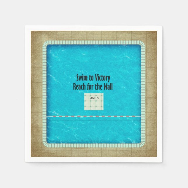 Serviette En Papier TOP Swim Team Slogan (Devant)