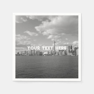 Serviette En Papier Toronto Canada Black and White Vintage Custom Napk