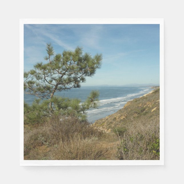 Serviette En Papier Torrey Pine and California Coastline Landscape (Devant)