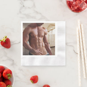 Serviette En Papier Torse d'homme musclé torse nu sixpack de SlipperyJ