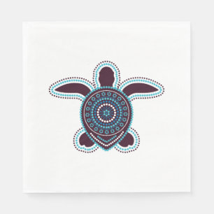 Serviette En Papier Tortue d'art aborigène australien