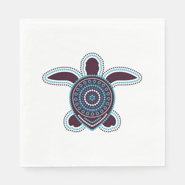Serviette En Papier Tortue d'art aborigène australien (Devant)
