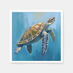 Serviette En Papier Tortue de mer animal océan aquarelle