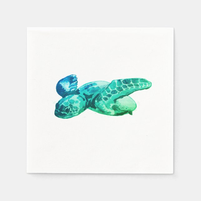 Serviette En Papier Tortue de mer Côte côtière (Devant)