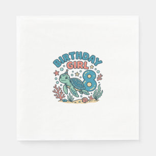 Serviette En Papier Tortue de mer fille d'anniversaire conception de c