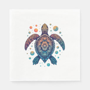 Serviette En Papier Tortue de mer hawaïenne Tie-Dye Vacances à Hawaï P