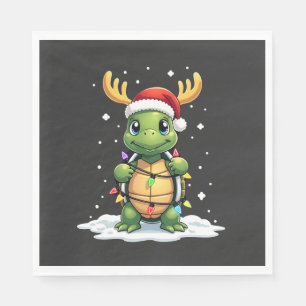Serviette En Papier Tortue de mer Père Noël Lumières de Noël Cadeau de