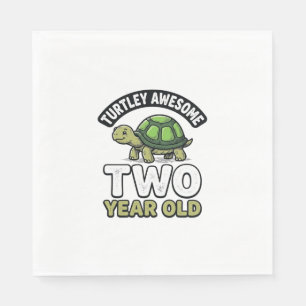 Serviette En Papier Tortue Deux Ans Anniversaire Gravure Vintage Shi