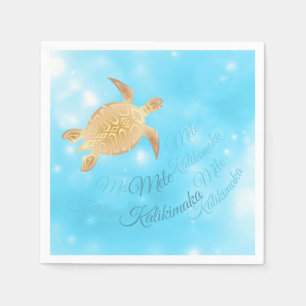 Serviette En Papier Tortue d'or Noël hawaïen