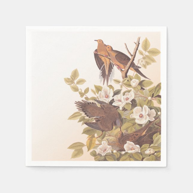 Serviette En Papier Tortue Dove Bird Family Cocktail Napkins (Devant)