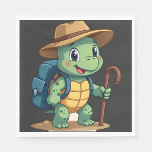 Serviette En Papier Tortue Drôle Graphique de Randonnée Amateur de Cam