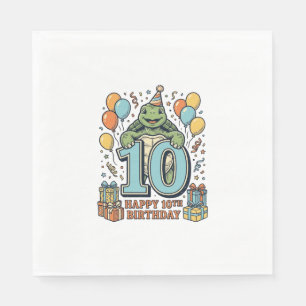 Serviette En Papier Tortue mignonne Conception de fête vintage pour 10