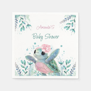 Serviette En Papier Tortue rose mignonne Baby shower fille