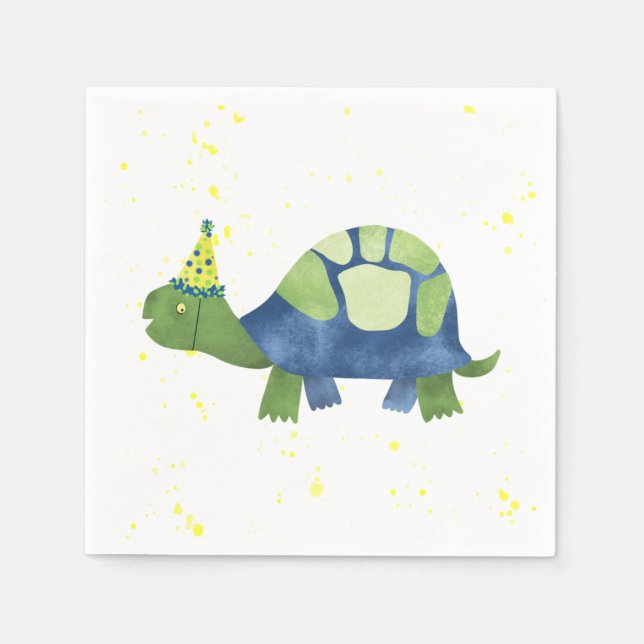 Serviette En Papier Tortue Tortue Tortue Anniversaire (Devant)