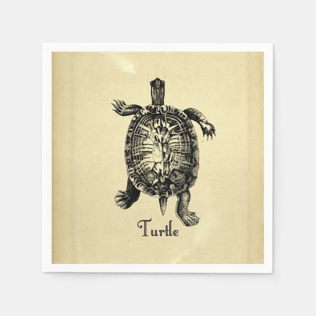 Serviette En Papier TORTUE vintage (Devant)