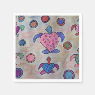 Serviette En Papier Tortues et cercles Papier serviettes