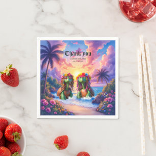 Serviette En Papier Tortues Reggae – Vibes d'Île pour Toujours.