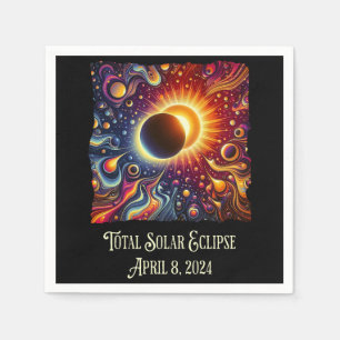 Serviette En Papier Total Eclipse 2024 Retro Super 60's 70's vibe