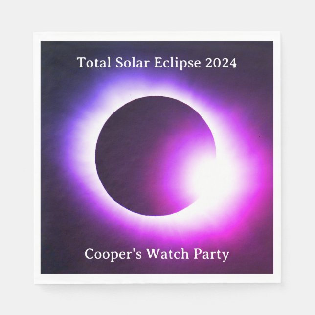 Serviette En Papier Total éclipse solaire 2024 (Devant)