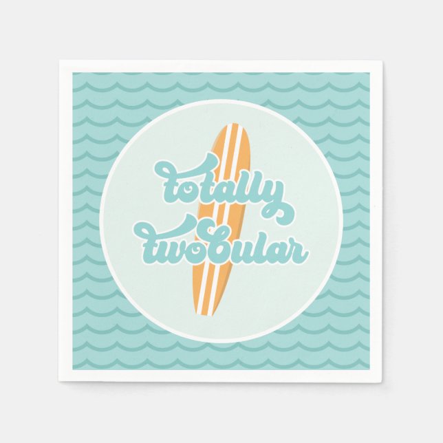 Serviette En Papier Totally Twobular Surf Beach 2e Anniversaire (Devant)